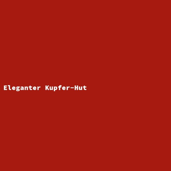 Eleganter Kupfer-Hut